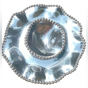 Mariposa Silver Serving Plate + Bowl Set